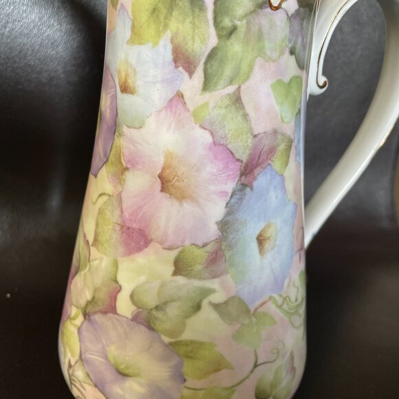 Skye McGhie Porcelain Pitcher-Morning Glory- 9” - Picture 3 of 5